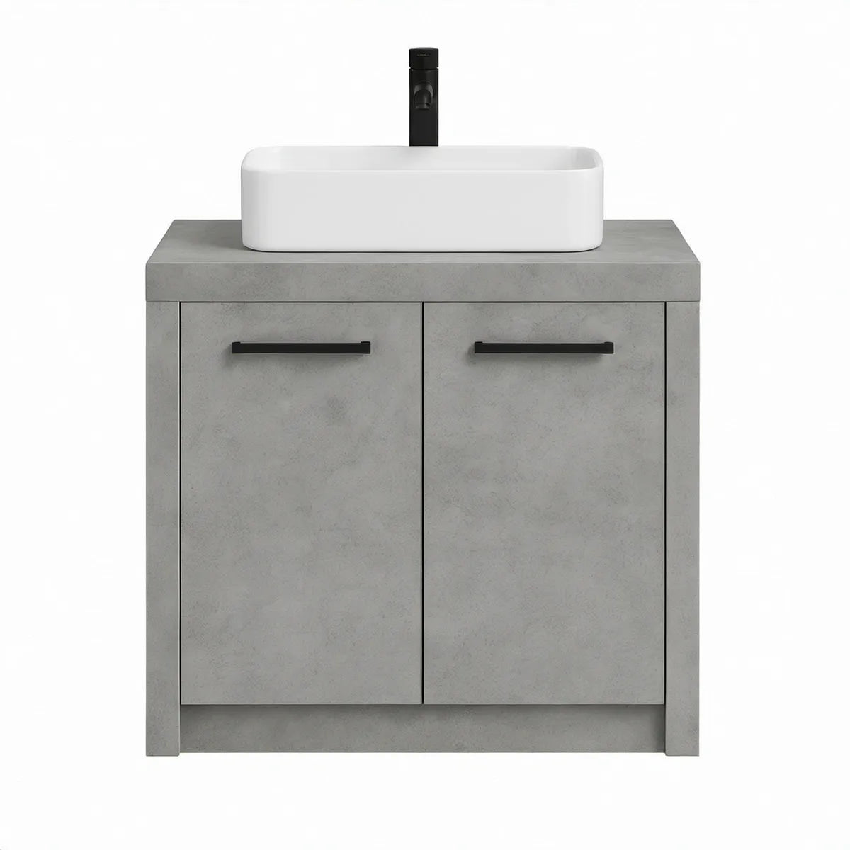 Fritstående badeværelsesskab med bordpladevask 80 x 46 x 85 cm i grå betonlook